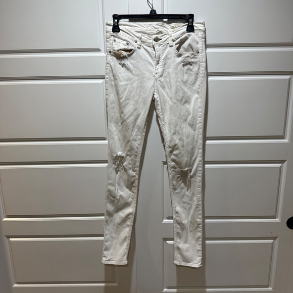 rag & bone Denim - Rag & Bone White Distressed‎ Skinny Jeans Denim Casual Style Size 28